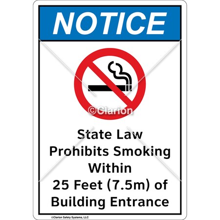 ANSI/ISO Compliant Notice State Law Safety Signs Indoor/Outdoor Plastic (BJ) 12 X 18